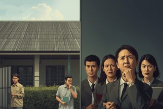 A highly realistic editorial illustration depicting public criticism surrounding Indonesia’s Free Nutritious Meals (MBG) program and the opportunity for PPPK positions for SPPG, while long-serving teachers question fairness. The scene shows a contrast: on one side, an SPPG facility operating under MBG; on the other, experienced teachers standing thoughtfully, holding documents and teaching materials. Subtle expressions of concern and reflection appear on their faces. The atmosphere is serious, neutral, and journalistic. Realistic lighting, muted colors, cinematic composition, 4K resolution.