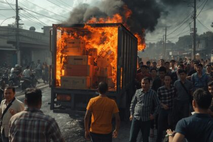 Truk Muatan Paket Terbakar di Gudang Randugarut Mangkang Semarang