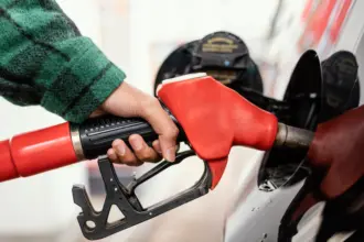 man gas station with car close up